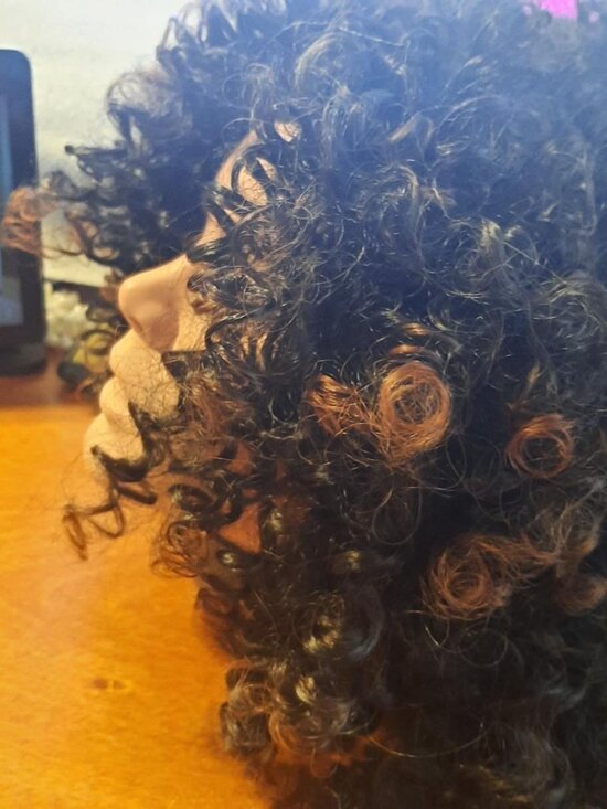 NEW TAG ! Queen\'s Choice Short Hair Spiral Curly Wig Dark Brown Blonde Highlight main image 5